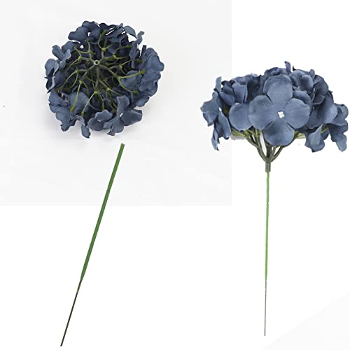 Alifst 10 Pack Silk Hydrangea Heads With Stems For Diy Wedding Bouquets Centerpieces Arrangements Party Baby Shower Home Decorations (Dusty Blue) #TOP3