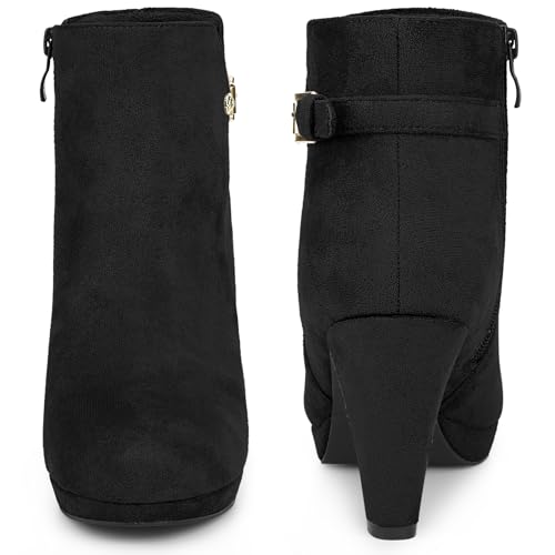 Perphy Low Platform Boots Round Toe Buckle Chunky Heel Ankle Booties for Women2