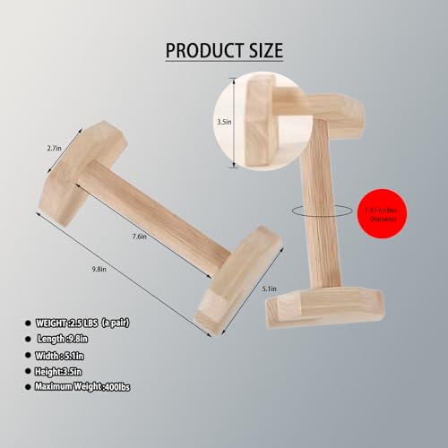 Leiblsufo Parallettes Bars, Mini calisthenics bars, Wooden Parallettes for Gravity Fitness Push Up Bar, for Men and Women Workout - Image 7
