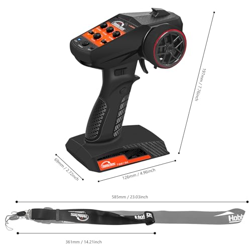 Hobby Fans RC Radio System 4CH 2.4G RC Transmitter with Receiver and Lanyard Anti-Jamming Remote Controller for RC Car Crawler Boat