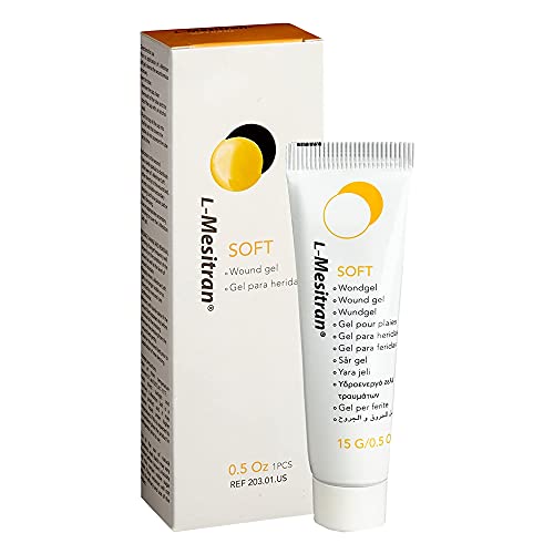 Soft Honey Wound Gel by L-Mesitran Hypoallergenic Medical Grade Ointment with Burn Soothing - Medical Grade Ingredients for Adults & Elderly 0.5 oz.