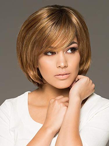 Miniatura 6 de Haley peluca  Envy pelucas 7.5 pulgadas longitud silueta estilo Bob Kanekalon sintético monofilamento parte superior recta ligero natural Peluca