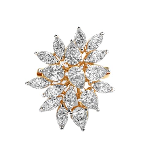 Bague en argent sterling 925 marquise poire moissanite de luxe