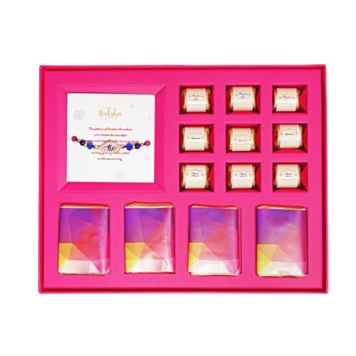 Image of Velvet Fine Chocolates Premium Rakhi Chocolate Box | Handmade Assorted Chocolates for Rakshabandhan | 9 Pcs Gift Hamper| Pack of 1