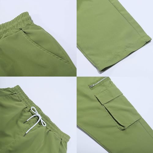Mens Casual Cargo Pants Lightweight Relaxed Fit Elastic Waist Drawstring Hiking Work Joggers Sweatpants with Pockets3