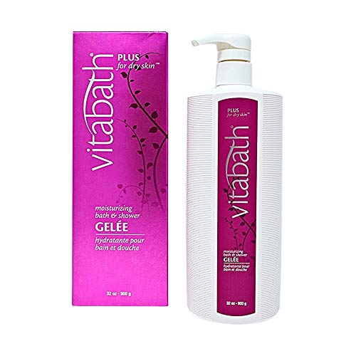 Vitabath Plus For Dry Skin Bath & Shower Gelee Moisturizing Body Cleanser Infused with Jasmine, Violet & White Musk - 32 oz