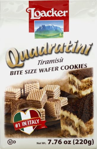 Image of Loacker Quadratini Tiramisu' Wafer, 220g /7.76oz (Pack of 4)