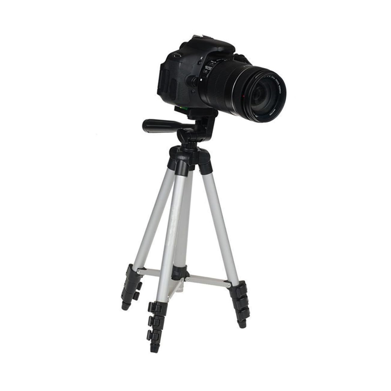Treppiede Portatile per Camera e Smartphone, Testa Fluida 360° | 4 Snodi, 3 Sezioni Gambe, Filettatura 1/4", Lega di Alluminio e Abs, Carico Massimo 2kg