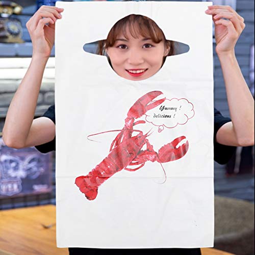 Scicalife 100 babadores descartáveis de plástico lagosta, babadores de lagosta, babadores para banqu