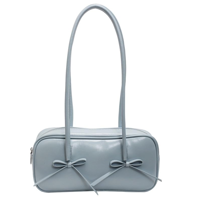 Shoulder Bags for Women Bowler Bag Purse Y2k Bow Purse Cute Shoulder Handbag Faux Leather Swing Bag Coquette Tote