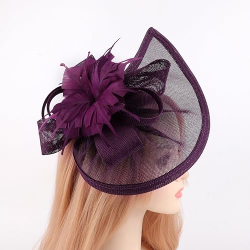 image for AQOKKA Women Fascinators Hats Flower Fascinators with Headband and Cli