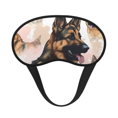 Sleep Mask for Side Sleeper Silk Sleeping Eye Masks with Elastic Strap Super Soft Eye Sleep Shade Cover German Shepherd Dog Lovers Blackout Night Blindfold for Women Men Travel