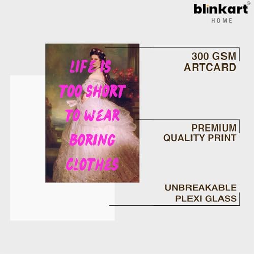 Image of BLINKART Framed Photo - Life Is Too Short | Altered Art Theme | Motivational & Inspirational Wall Art Poster for Home, Bedroom, Living Room, Office, Hotel & Gifting - 12x8 Inch