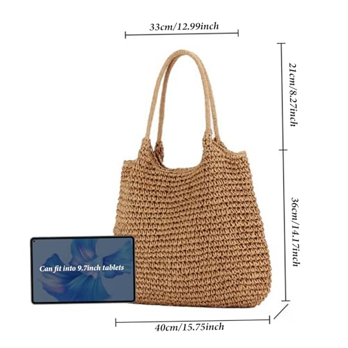 Bolso de paja grande capacidad 15.8x14.2 pulgadas miniatura 6