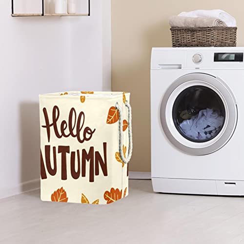Panier à linge personnalisé Hello Autumn grand volume avec poignées de transport - 3