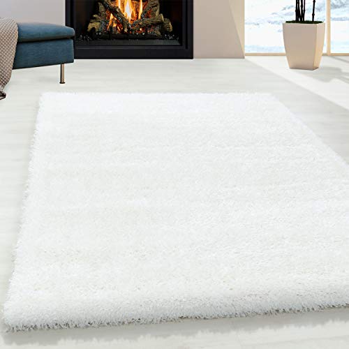 Hochflor-Teppich AYYILDIZ TEPPICHE BRILLIANT 4200 Teppiche Gr B L 280 cm x 370 cm 50 mm 1 St weiß (snow) Esszimmerteppiche Langflor auch als Läufergröße