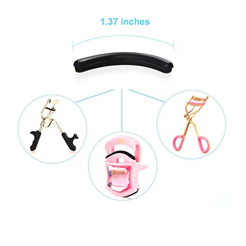 Leline's Eyelash Curler Refill Pads, 6pcs Rubber Replacement Pads for Standard Eyelash Curler (Black)
