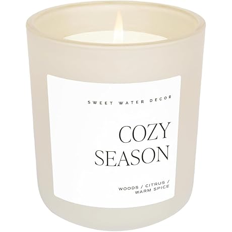 Sweet Water Decor Cozy Season: Aesthetic Tan Home Decor Candle