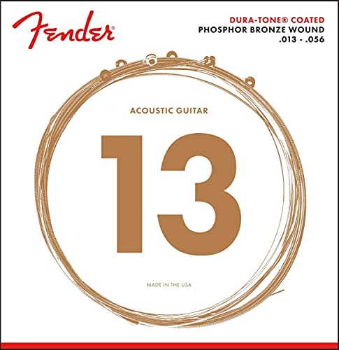Fender® »860M DURA-TONE® COATED PHOSPHOR BRONE ACOUSTIC STRINGS« Cordes pour Guitare Acoustique – Ball End – 013/056 - Les Beatles, Paul McCartney, John Lennon, RIngo Starr, George Harrison Fender® »860M DURA-TONE® COATED PHOSPHOR BRONE ACOUSTIC STRINGS« Cordes pour Guitare Acoustique - Ball End - 013/056