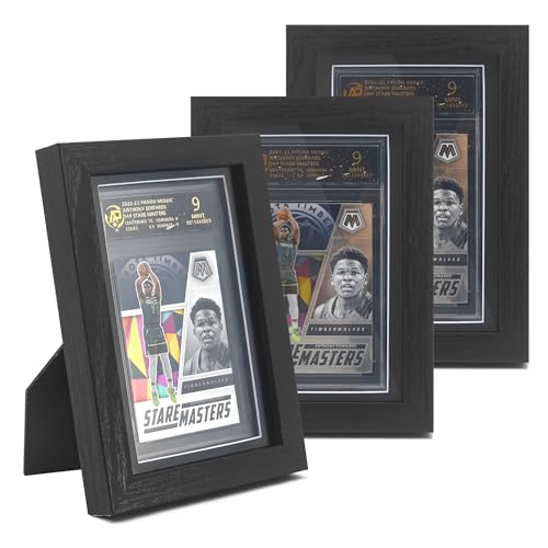 Image of FramePro PSA Graded Card Display Frame, Wall Mount Baseball Trading Card Display Case ONLY fit for PSA Graded Cards, Display for Basketball Football Hockey Pokemon MTG Yugioh Cards 1 PSA 3 Pieces