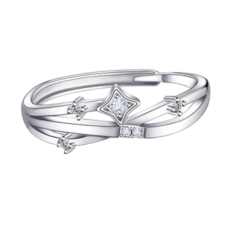 Women’s Four Point Star Adjustable Open Ring Fashion Finger Jewelry-image-15