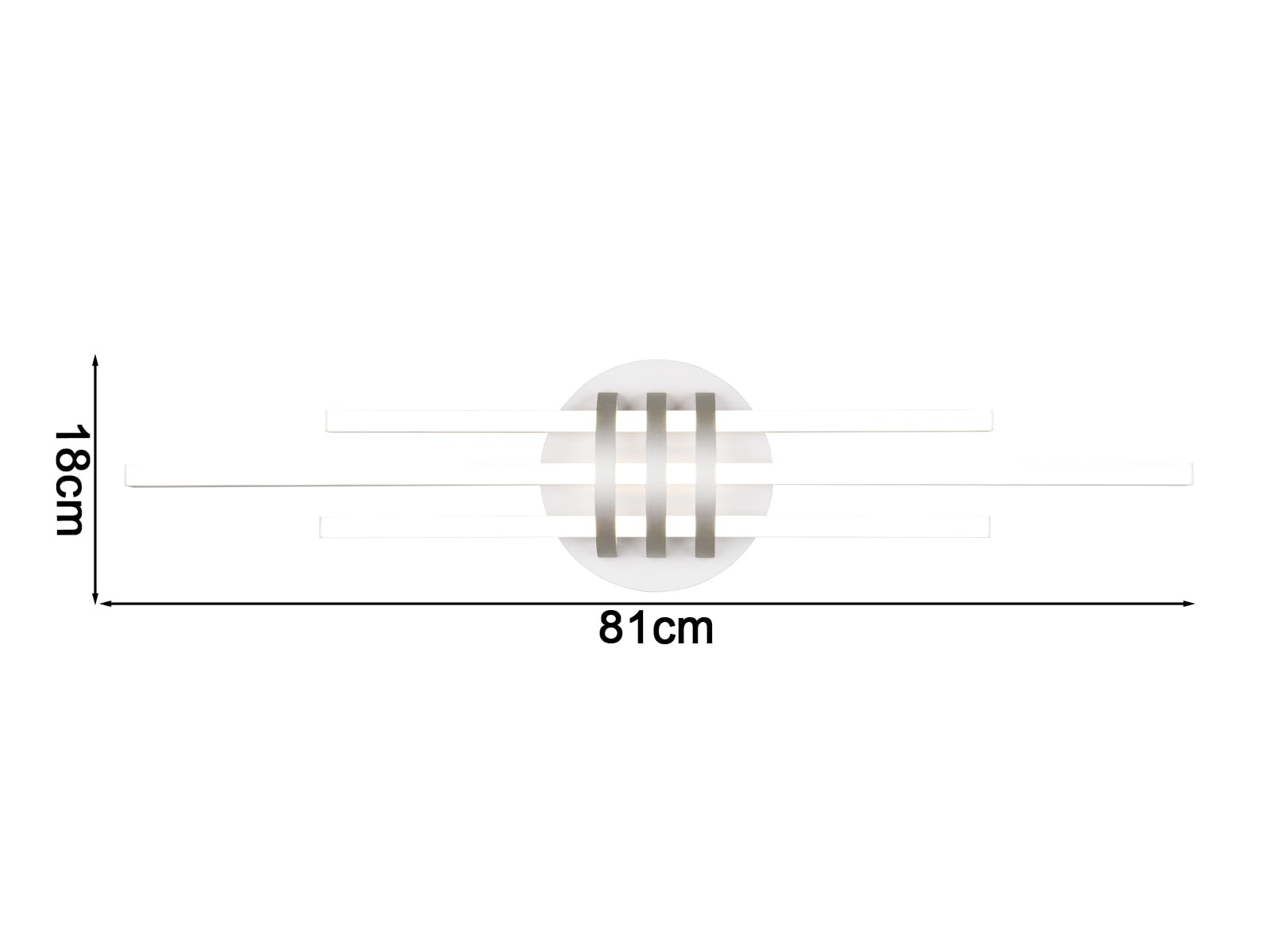 RL LIVE YOUR LIGHT Lampa sufitowa LED, ściemniana za pomocą przełącznika, biała, płaska, duża, szerokość 81 cm