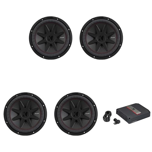 Kicker 12 Inch CVR Woofer (4) 52CVR122 Package with 51LX16501 Amplifier