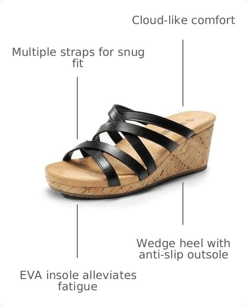 Image of DREAM PAIRS Women Platform Dressy Strappy Wedge Sandals