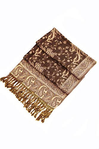 Sakkas Soft Silky Double Layer Jacquard Paisley Pashmina Shawl/Wrap/Scarf3