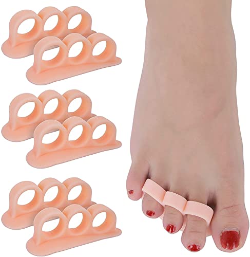 CAREOR 6 Piezas Martillo Puntera Cojín – Martillo Puntera Gel Almohadillas Corrector & Alisador para Rizado, Curvado, Claw & Mallet Toe Alivio – Derecho & Lzquierdo Gel Apoyo Cojín Escudo