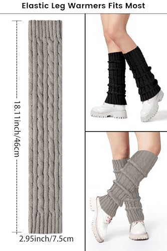 Image of Clothirily Leg Warmers - 2 Pairs Knit Leg Warmers for Women 80s Fashion Long Socks for Sports Party Yoga Winter Accessories
