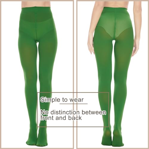 Image of Citystl Opaque Black Tights for Women, 80D Tummy Compression Plus Size Tights, Control Top Microfiber Pantyhose for women