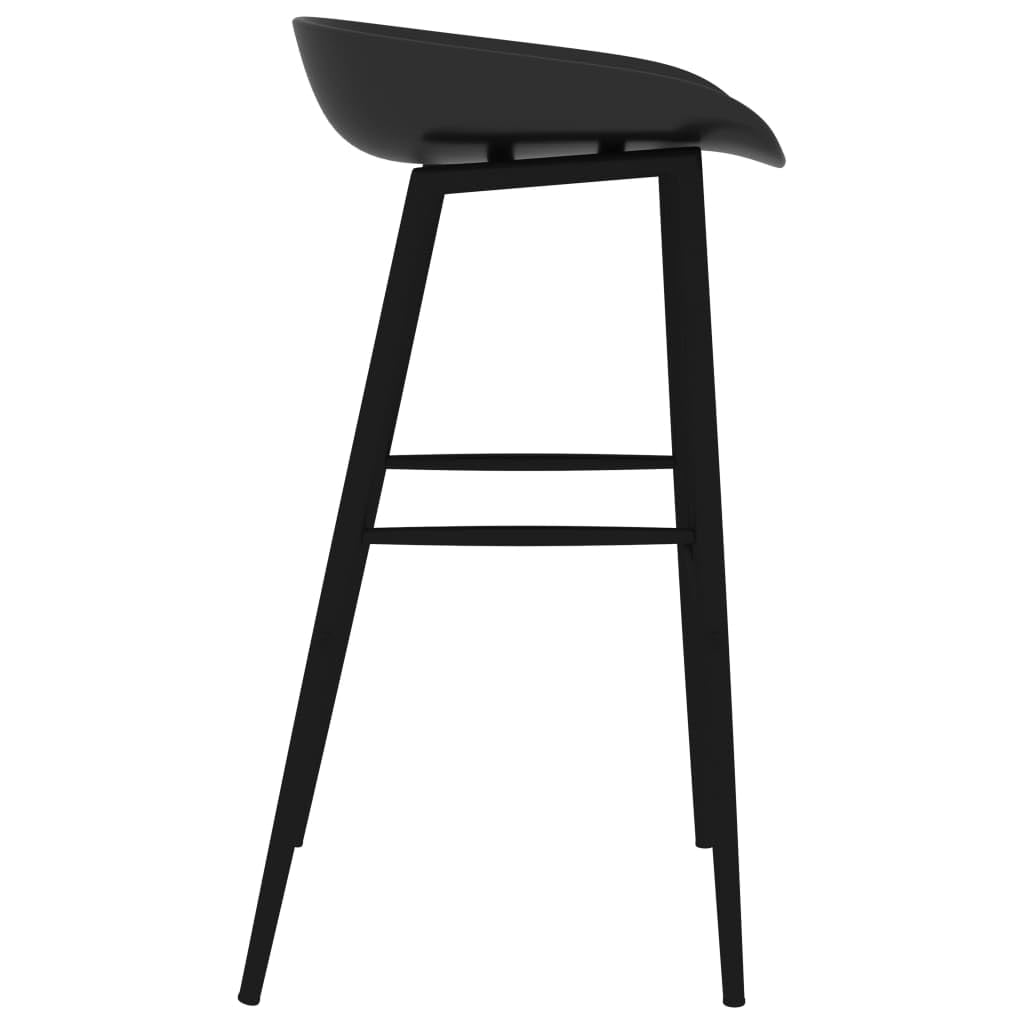 Ensemble de bar 7 pièces blanc et noir au design moderne pour bar, pub ou restaurant, avec table et tabouret en matériaux robustes, équipement stable, meubles durables