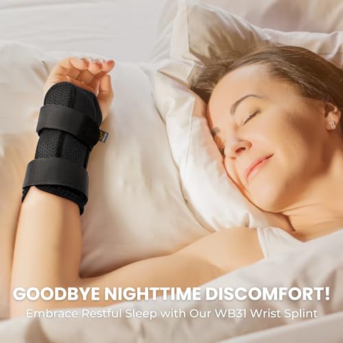 Bracoo Wrist Brace for Carpal Tunnel Day & Night, Adjustable Wrist Support Wrap with Splint, For Women Men, Fit Right Left Hand, Arthritis, Tendonitis, Sprain, Carpal Tunnel Syndrome, WB31