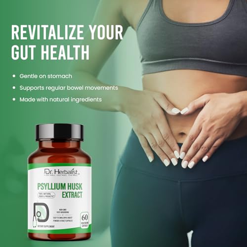 Dr. Herbalist Psyllium Husk Powder 170g (6oz) | Organic Natural Fiber Supplement | Keto-Friendly Isabgol Powder for Digestive Support & Daily Wellness