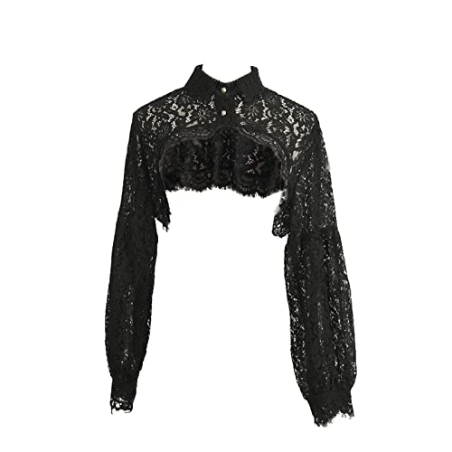 ZARSIO Women Long Sleeve Lace Shrug Bolero Shawl Short Cardigan
