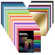 50 Sheets Vinyl Bundle & 2 Transfer Tape Included - This vinyl sheet bundle includes 50 permanent vinyl sheets (12" x 12") in glossy and matt self adhesive vinyl sheets, featuring popular colors like white vinyl, black vinyl, red vinyl, pink vinyl, a...