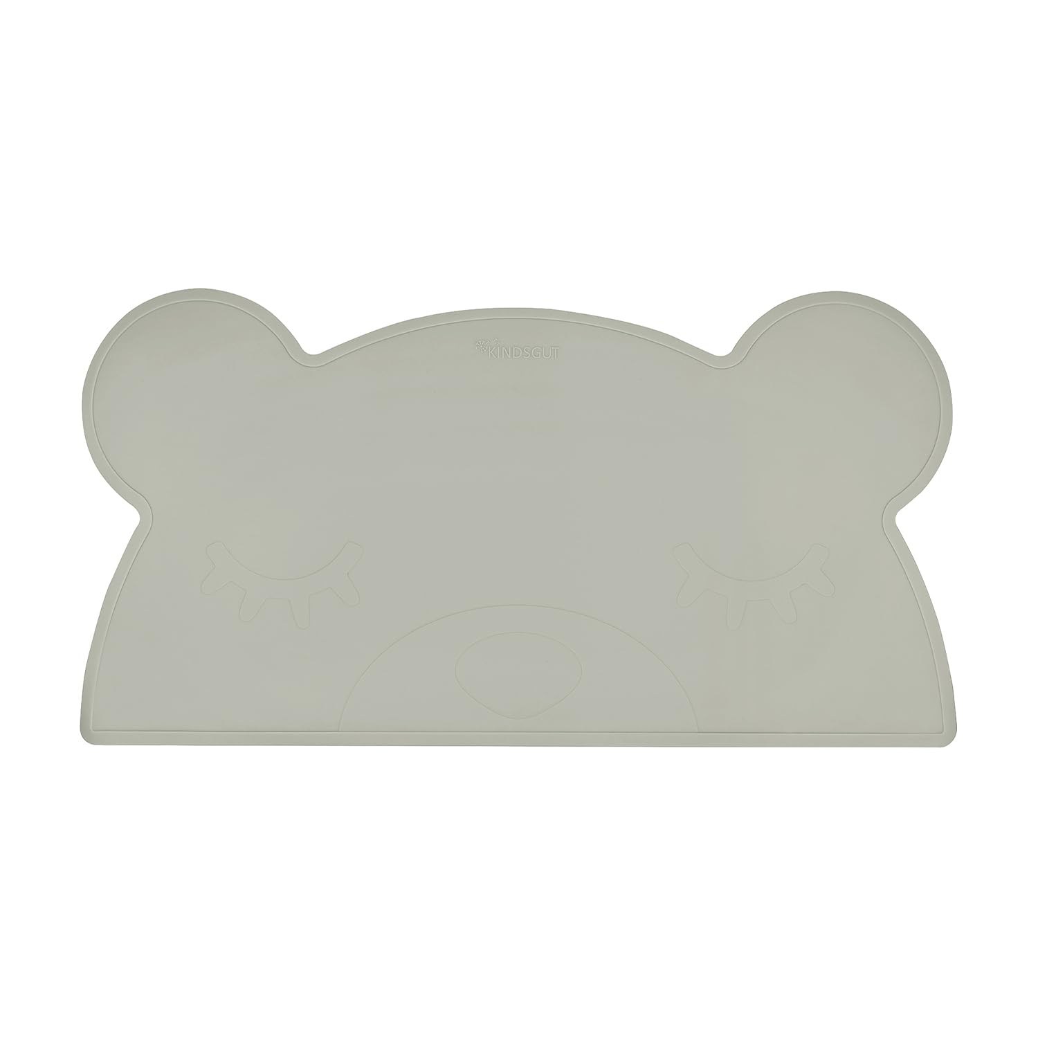 Kindsgut Salvamantel Infantil en Forma de Osito, Mantel Individual, Base con diseño Infantil y Colores sutiles, sin BPA, Gris Oscuro