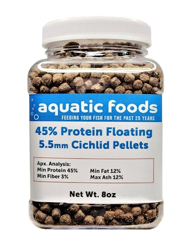 Aquatic Foods Inc. Cichlid Pellets, 45% Protein Floating 5.5mm (7/32