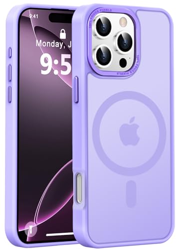 Newfuture Magnetic for iPhone 16 Pro Case Matte Shockproof, Lilac Purple