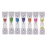 Transun Moo 7 Pack 2 Minutes Hourglass Brushing Teeth Timers Colorful Sand Timer for Kids Promote Dental Hygiene