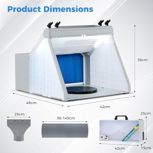 Cabine aérographe avec éclairage LED et kit de ventilation - 8