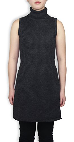 Blue Ocean Ladies Sleeveless Turtle Neck Tunic Sweater-Large Heather Gray