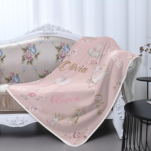 GoTussWO Custom Ballet Balerina Swan Flower Weighted Blanket Cooling Laye, Keep Cooling All Night,30x40Inch