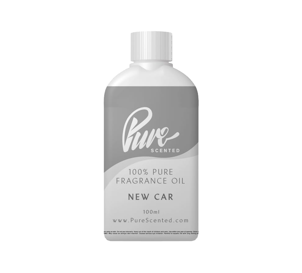 Pure Scented 100ml Fragrance Oil - Vegan & Cruelty-Free, for Candles, Soaps, Slime, Diffusers, Cosmetics, Wax Melts & DIY Crafts (1 x 100ml, New Car) — image 1
