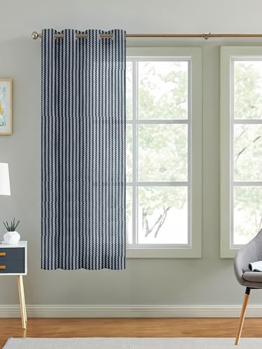 Image of Cortina Polyster Transparent Curtain Set |Window Installation | Bedroom Living Room Kids Room | 5 Feet Window Curtain Pack of 1 | Grey