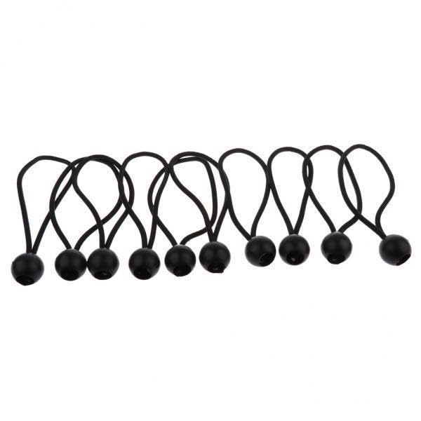 MERISHOPP 3x10 Pieces 16cm Heavy Duty Ball Bungee Cord Tie Down Cord Canopy Straps Black| Tent Accessories Kit | Camping Canopy Parts-image-36