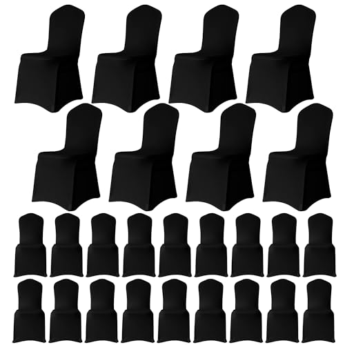 WedDecor Wedding Chair Covers Spandex Stretch Slipcovers Black Set of 100