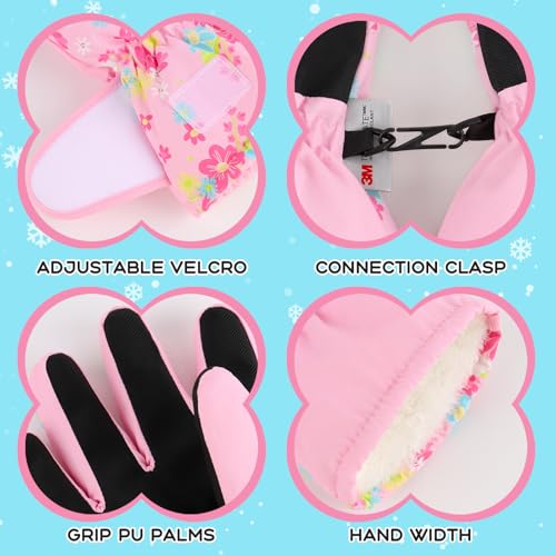 Image of Duoyeree Kids Waterproof Ski Gloves Warm 5-Fingered Winter Accessories for Boys & Girls Aged 4-13.