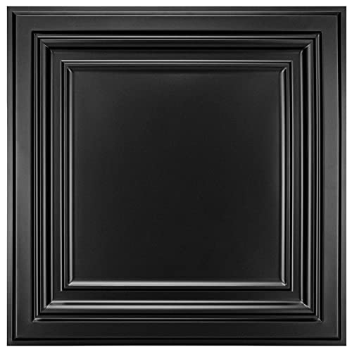 Image of Art3d PVC Ceiling Tiles, 2'x2' Plastic Sheet in Black (24-Pack)